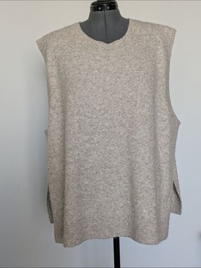 H&M Neutral Beige Knit Sweater Vest